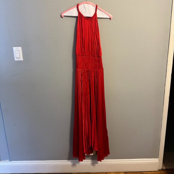 A.L.C. Red Pleated Midi Dress - Size 6 - Picture 3 of 10